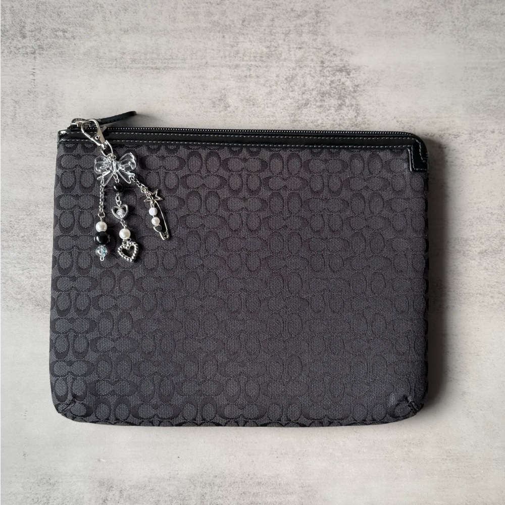 NWOT Black Charcoal Coach Ipad Case Pouch